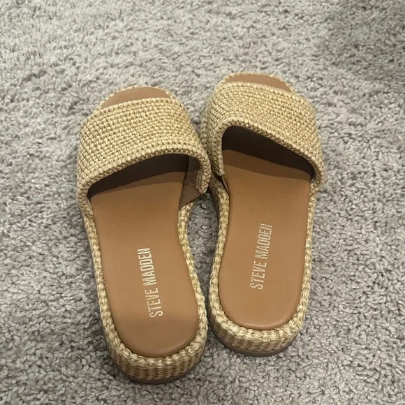 Woven Slide Platform Sandals - Beige - Picture 5 of 6